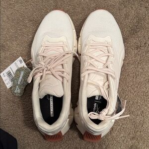 Reebok Cream and Pink Athletic Shoes